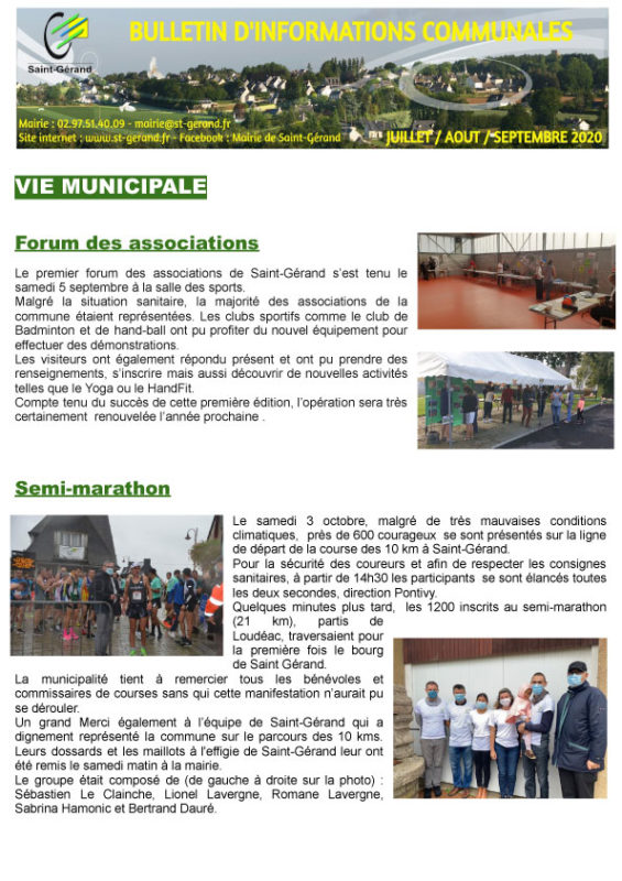 Bulletin municipal Juillet Août Septembre
